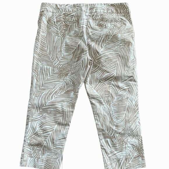 Talbots  Womens Beige Palm Cropped Pants Size 12 - Picture 6 of 9